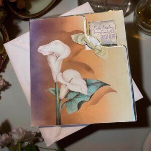 Vintage Romantic 1950s Easter Greeting Card in Box Oversized by Rust Craft Calla